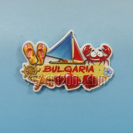 Fridge magnet resin of view and inscription from BULGARIA