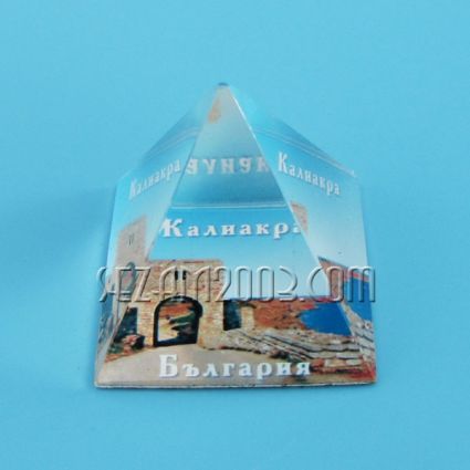 ПИРАМИДА от стъкло с картинка - Калиакра