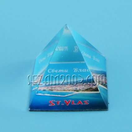 PYRAMID of glass with a picture - St. Vlas