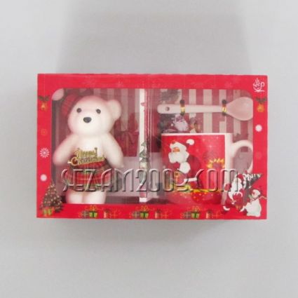 Christmas cup + BEAR + spoon of ceramics in a luxury Christmas package 