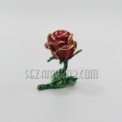 Rose - a luxury metal jewelry box inlaid with stones