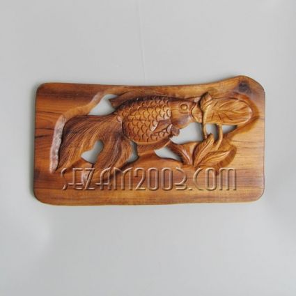Pano wall teakwood - fish