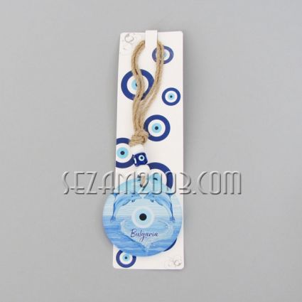 Dolphins+BG- glass pendant