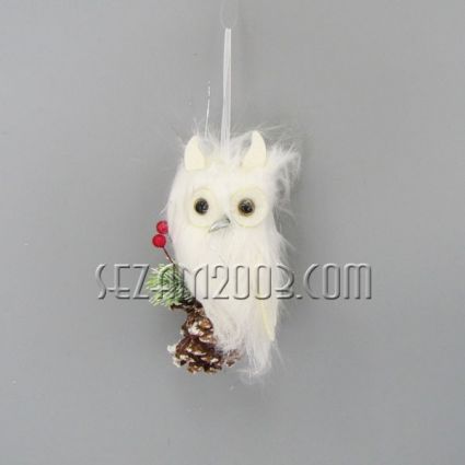 Owl - textile pendant/figure