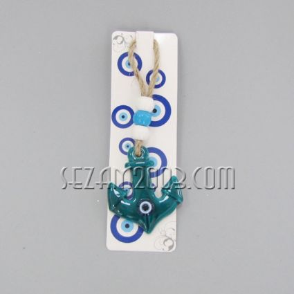 Anchor - ceramic pendant with nazar