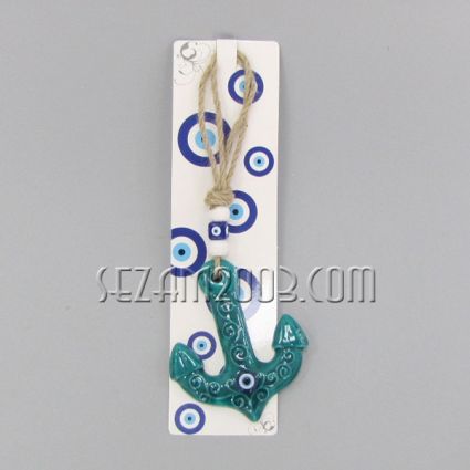 Anchor - ceramic pendant with nazar