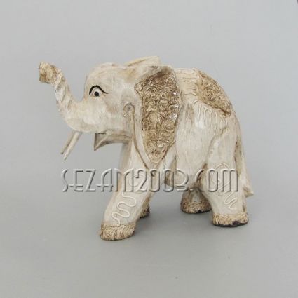 Decorated wooden elephant