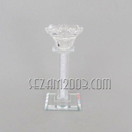 Glass pillar candlestick