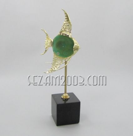 FISH - figure made of gilded metal + minerals