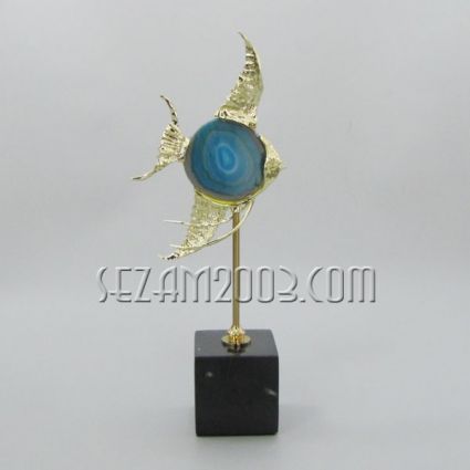 FISH - figure made of gilded metal + minerals