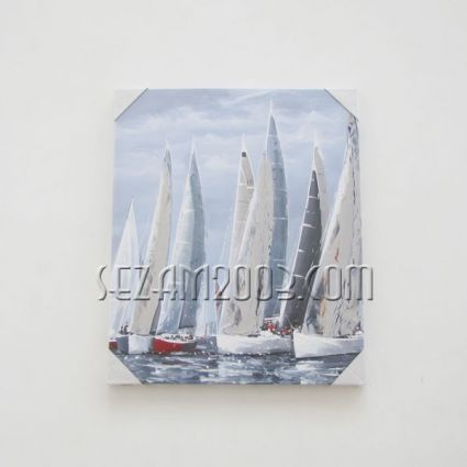 Oil painting on canvas wooden frame -50% print+50% handmade - SEA