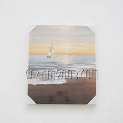 Oil painting on canvas wooden frame -50% print+50% handmade - SEA