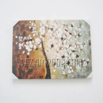 Oil painting on canvas wooden frame -50% print+50% handmade - WOOD