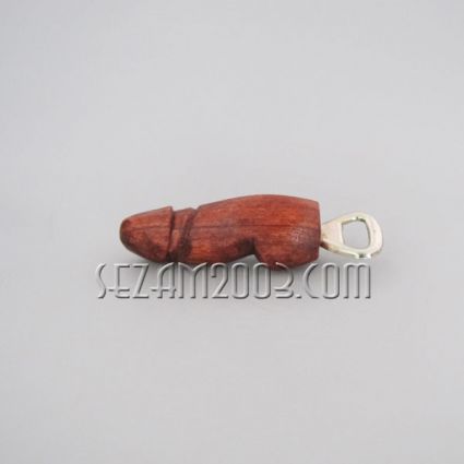 Wooden bottle opener in the shape of a penis