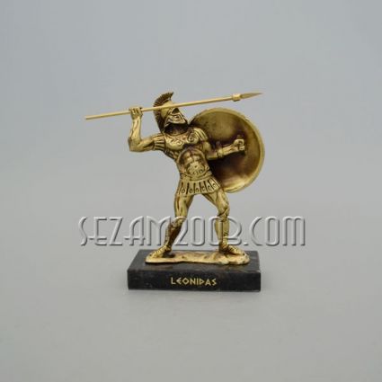 Leonidas-King of Sparta - metal figure - bronze/green patina