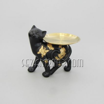 Cat- key holder – resin + metal tray