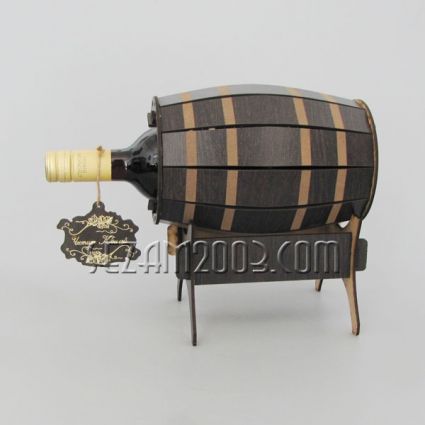 MDF barrel on a stand + 750ml bottle of wine + Jubilee greeting