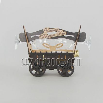 MDF cart + glass + 200ml bottle of rakia + birthday message