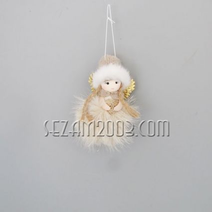 Angel with hat – textile pendant/figurine