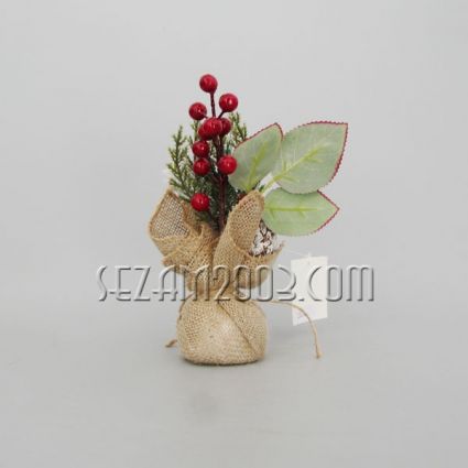 Mini Christmas tree in a small sack