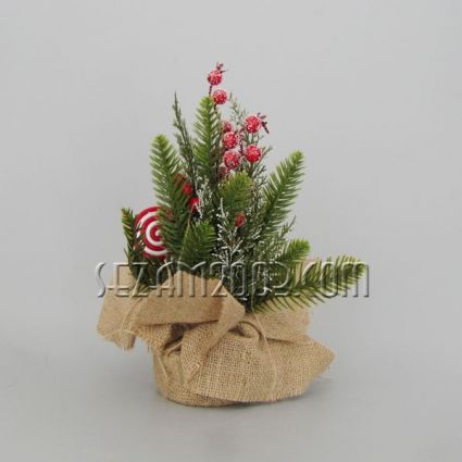 Mini Christmas tree in a small sack